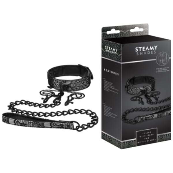 Collar, Leash and Nipple Clamps