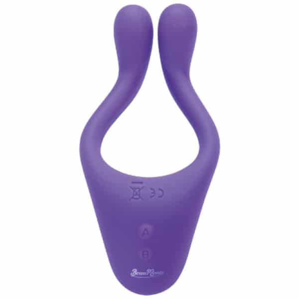 Front image of purple BeauMents Doppio 2.0 couples vibrator