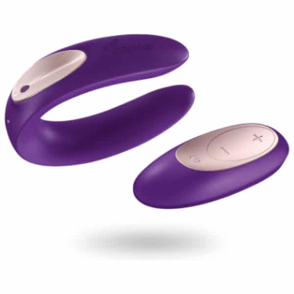 Purple Partner Plus Couples Vibrator with Remote Control