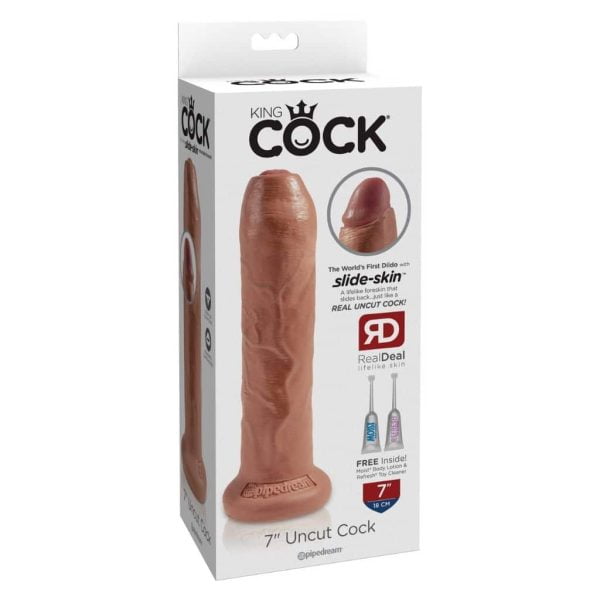King Cock 7" Uncut Cock - Realistic Dildo