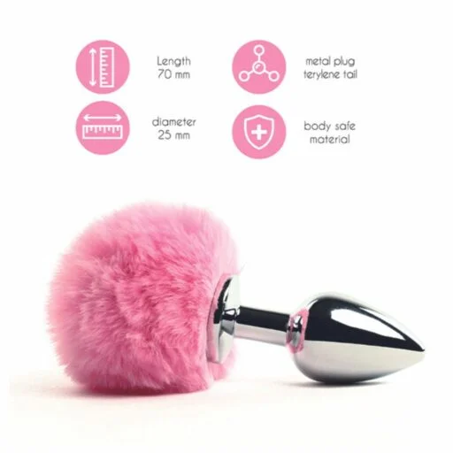 FeelzToys Metal Bunny Tails Butt Plug