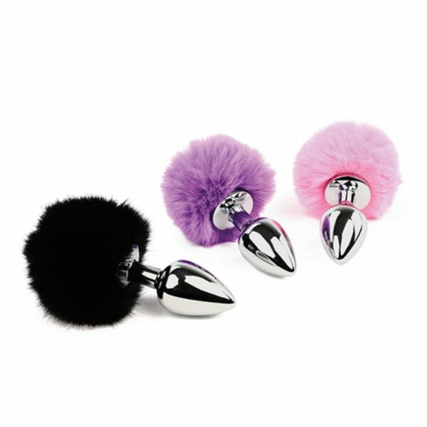 FeelzToys Metal Bunny Tails Butt Plug