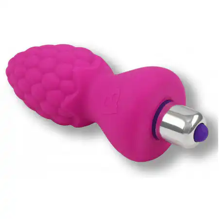 Rocks Off Ass-Berries Raspberry - Vibrating Butt Plug