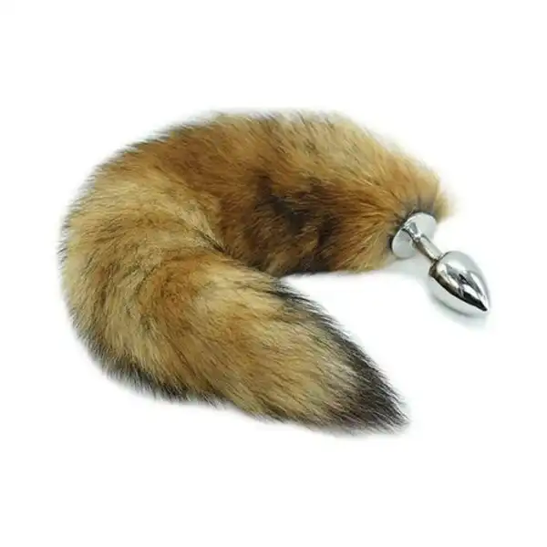 Fox Tail Metal Butt Plug (Brown)
